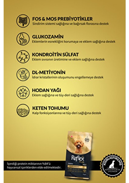 Poodle Yetişkin Köpek Maması 2 kg Tavuk Aromalı Hipoalerjenik Süper Premium fırsatları