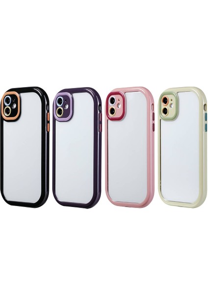 Apple iPhone 11 Kılıf Kamera Korumalı Renkli Kenar ve Çerçeve Tasarımlı Ata Vitamin Kapak-Mürdüm fiyatları