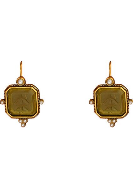 EH5037 Altın Sade Taşlı Kadın Küpesi (Yurt Dışından)