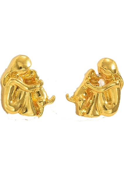 EH5187 Altın "güzellik Tutan Yavru Köpek" Küpeler (Yurt Dışından)