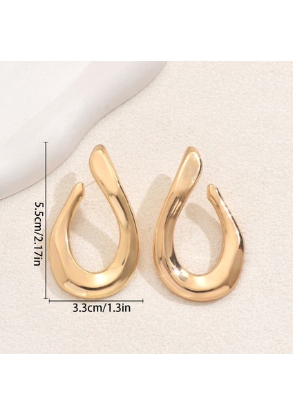 EH4990 Altın Avrupa Tarzı Bükülmüş Tasarım Kadın Küpeleri (Yurt Dışından) fiyatları