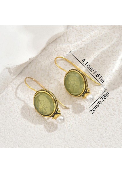 EH4783 Yeşil Yapay Taşlı Altın Tonlarında Kadın Küpeleri (Yurt Dışından) fiyatları