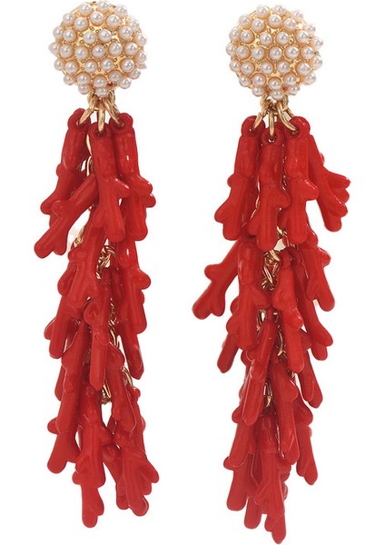 EH5086 Plaj Stili Mercan Inci Kadın Küpeleri (Yurt Dışından)