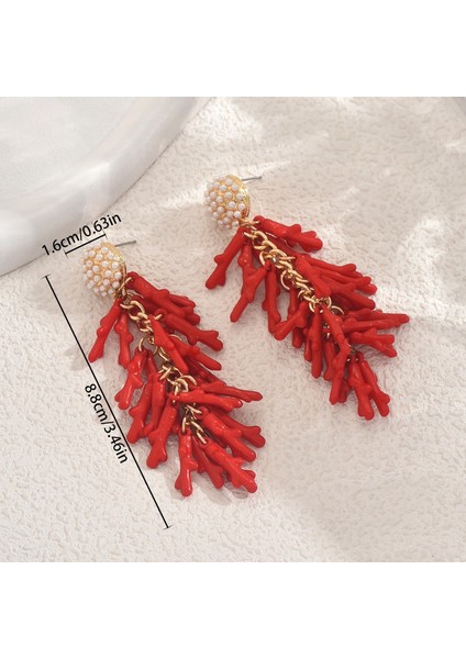 EH5086 Plaj Stili Mercan Inci Kadın Küpeleri (Yurt Dışından) fiyatları