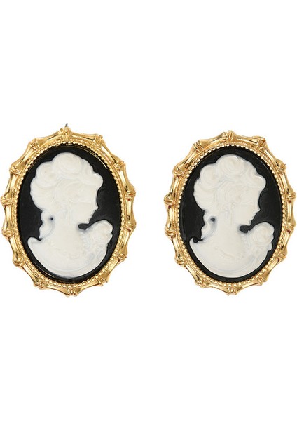 SF211 Altın Avrupa ve Amerikan Yağlıboya Kraliçe Tasarım Kadın Küpeleri (Yurt Dışından)