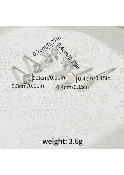 EH4593-19 Gümüş Fiyonklu Zirkonya Çok Delikli Küpe - 3 Çift (Yurt Dışından) fiyatları