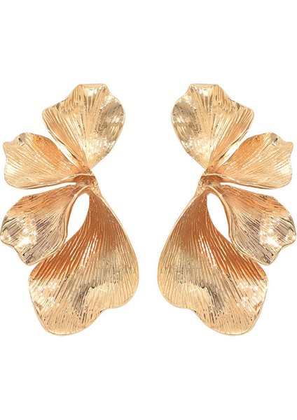 EH4757-4 Altın Sade Kadın Çiçek Küpe (Yurt Dışından)