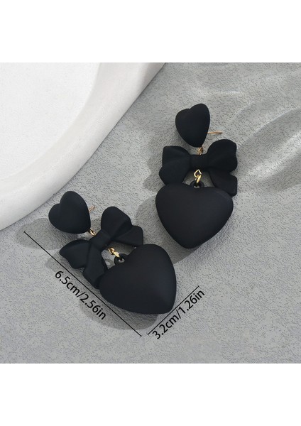 EH4939 Avrupa ve Amerikan Tarzı Siyah Kalp Kadın Küpeleri (Yurt Dışından) fiyatları