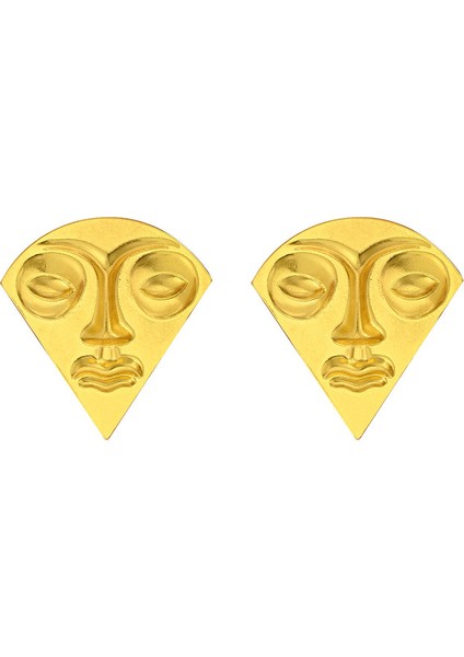 EH5072 Altın Avrupa Tarzı Yüz Ifade Küpeleri (Yurt Dışından)