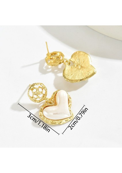 AEH70275 Altın Kalp Şeklinde Yapay Inci Kadın Küpesi (Yurt Dışından) fiyatları