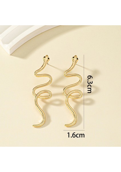 EH4246 Kadınlar Için Altın Gösterişli Yılan Küpeler (Yurt Dışından) fiyatları