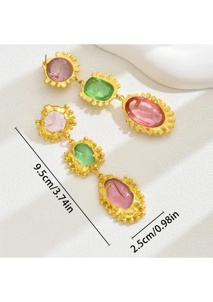 EH4380 Altın Avrupa ve Amerikan Tarzı Kristal Kadın Küpeleri (Yurt Dışından) fiyatları