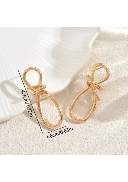 EH5227 Altın Geometrik Fiyonk Tasarımlı Kadın Küpeleri (Yurt Dışından) fiyatları