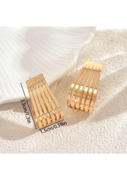 EH5232 Altın Geometrik Kavisli Tasarım Kadın Küpeleri (Yurt Dışından) fiyatları