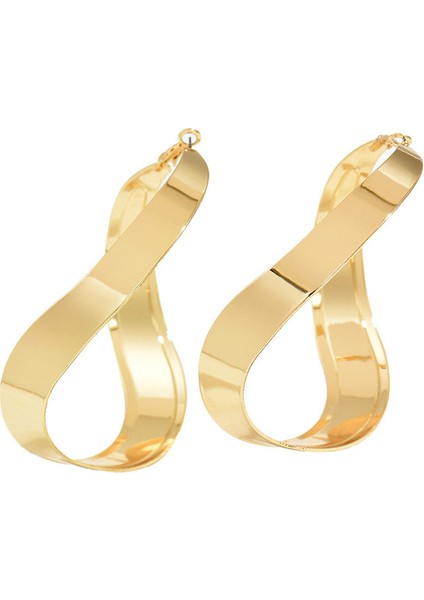 EH4297 Altın Geometrik Sarma Tasarım Kadın Küpeleri (Yurt Dışından)