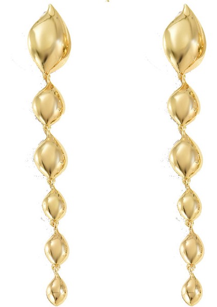 EH4296 Altın Damla Püskül Tasarımlı Kadın Küpeleri (Yurt Dışından)