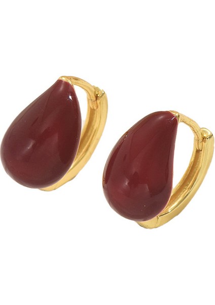 EH5035 Altın Işlemeli Damla Şeklinde Kadın Küpeleri (Yurt Dışından)