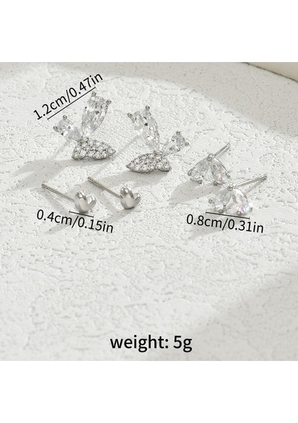 EH4593-13 Çoklu Piercing Için Zirkonyumlu Gümüş Kelebek - 3 Çift (Yurt Dışından) fiyatları