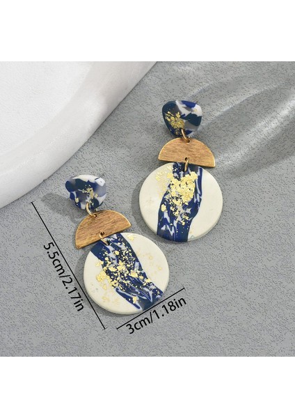 EH4723 Mavi Geometrik Niş El Sanatları Kadın Küpeleri (Yurt Dışından) fiyatları