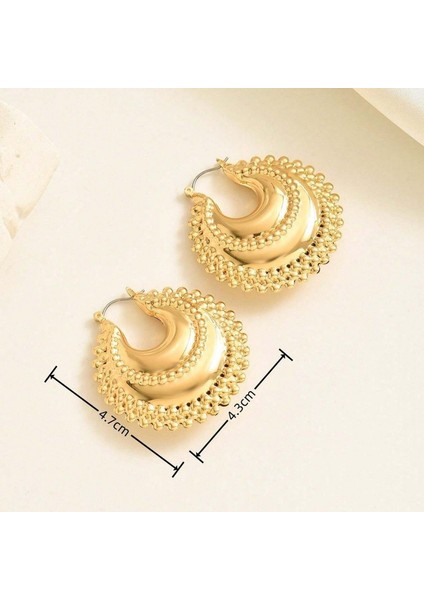 EH5059 Kadınlar Için Altın Geometrik Dantel Halka Küpe (Yurt Dışından) fiyatları