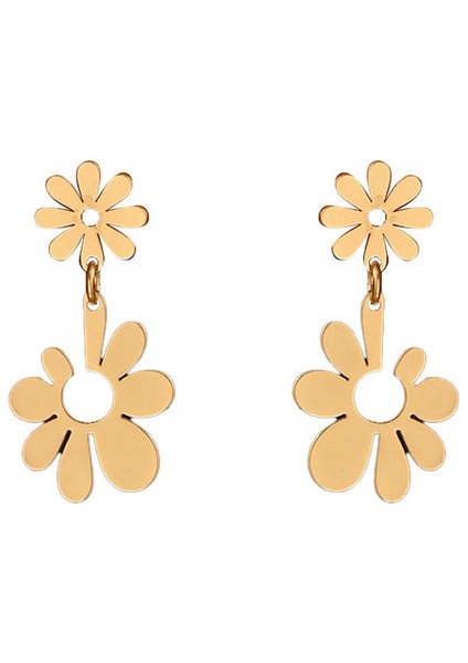 EH5231 Altın Moda Çiçek Desenli Kadın Küpeleri (Yurt Dışından)