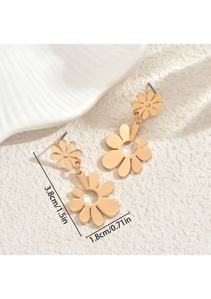 EH5231 Altın Moda Çiçek Desenli Kadın Küpeleri (Yurt Dışından) fiyatları