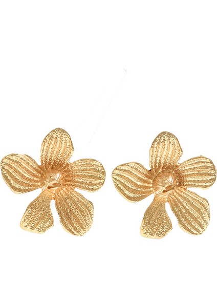 EH4743 Altın Çiçek Desenli Kadın Küpeleri (Yurt Dışından)