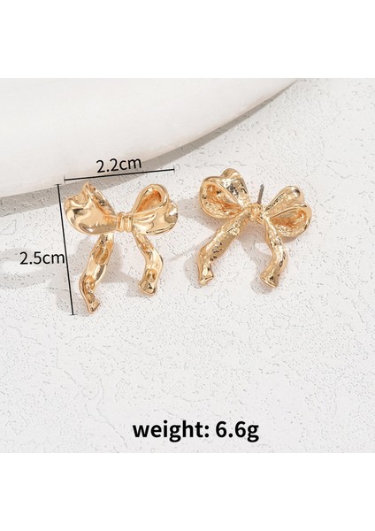 EH4344 Altın Sade Fiyonk Tasarımlı Kadın Küpeleri (Yurt Dışından) fiyatları