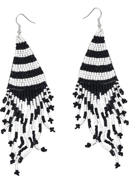 EH4662 Boncuklu Püsküllü Kadın Küpeleri (Yurt Dışından)