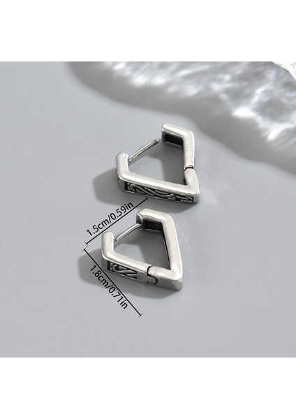 EH5077 Gümüş Hip-Hop Geometrik Kadın Küpeleri (Yurt Dışından) fiyatları