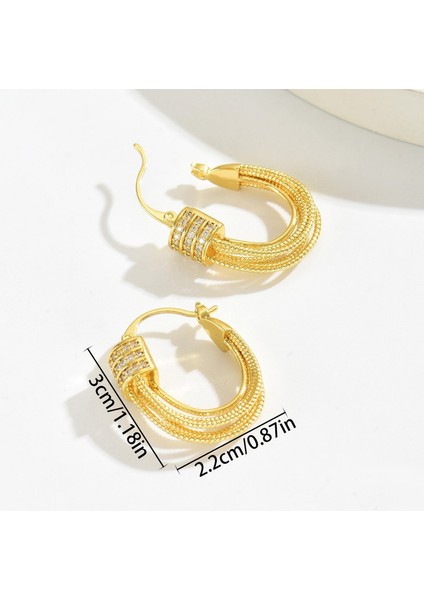 SF150 Altın Tonlarında Zirkonyum Kadın Küpeleri (Yurt Dışından) fiyatları