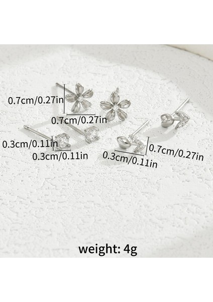 EH4593-5 Çoklu Piercing Için Zirkonyumlu Gümüş Çiçek - 3 Çift (Yurt Dışından) fiyatları