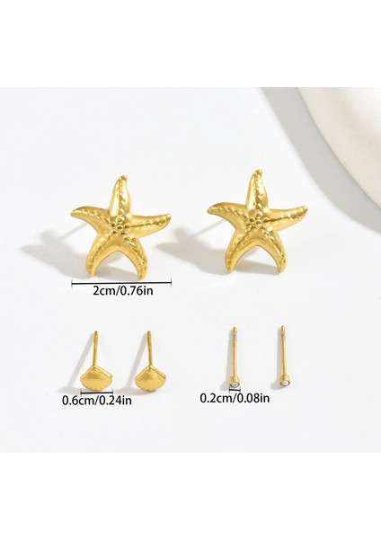 AEH70259 Plaj Stili Deniz Yıldızı ve Deniz Kabuğu Kadın Küpeleri (Yurt Dışından) fiyatları