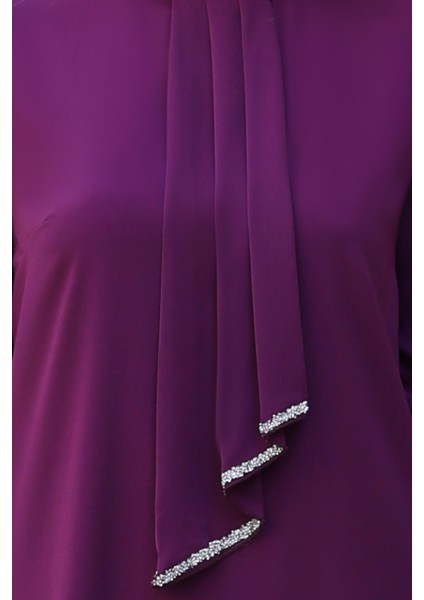 Işıltı Taş Detaylı Büyük Beden Tesettür Tunik fiyatları