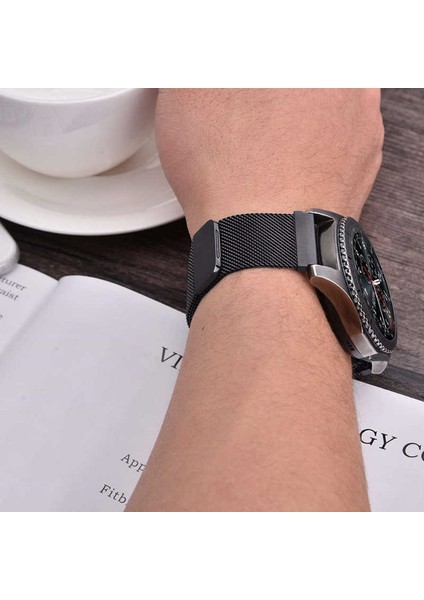 Galaxy Watch 42MM (20MM) Uyumlu Krd-12 Metal Kordon Ata - Siyah fırsatları