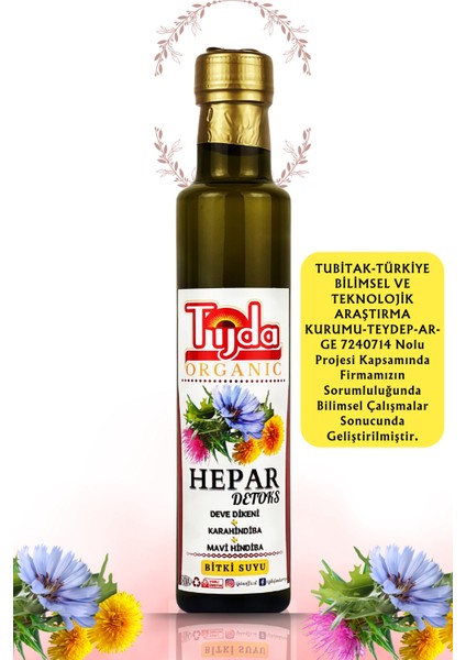 Hepar Detox Deve Dikeni Karahindiba Mavi Hindiba Özü 250 ml Saf
