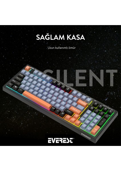 Kb-98 Sessiz Rainbow Q Türkçe Klavye Membrane Oyuncu Klavyesi Gaming Klavye indirimleri