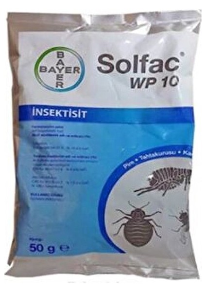 Solfac WP 10 Pire İlacı 50 gr Kalıcı Etki Özel Toz Formülü ile Zararlılara Karşı fiyatları