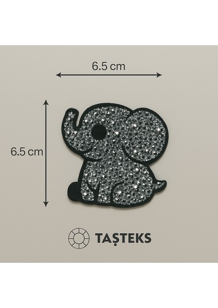 Taşlı Ütülenebilen Veya Sticker Olarak Kullanılabilen Fil Modeli