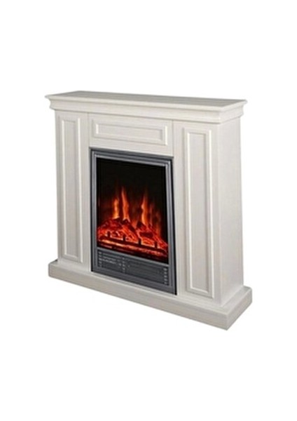 Beyaz MDF Kasalı 90 cm Elektrikli Şömine Bluetooth ve Ayarlanabilir Alev Efekti modelleri