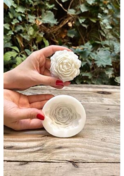 Şakayık Küçük Mum Kalıbı 100 gr Esnek Dayanıklı Beyaz Silikon Hediye Hazırlığı için