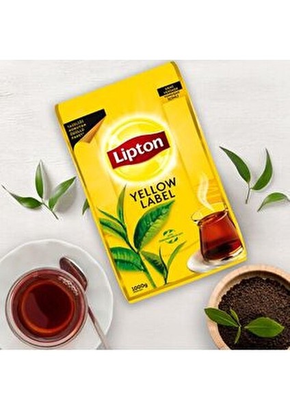 Yellow Label Dökme Çay 1000 gr Doğal Siyah Çay Aromasıyla Yumuşak İçim