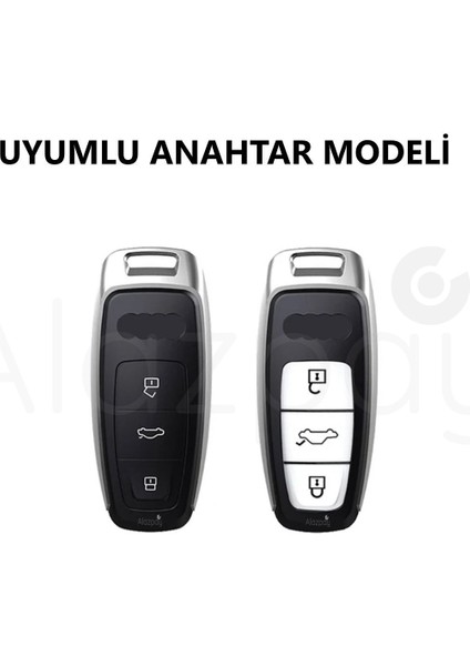 Audi A3 A4 A6 A7 A8 & B9 C8 4K D5 & S7 S8 & Q7 Q8 & E-Tron Tpu Titan Gri Anahtar Kılıfı fiyatları