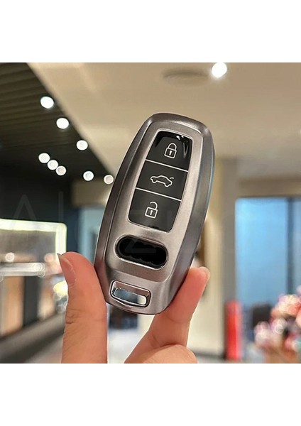 Audi A3 A4 A6 A7 A8 & B9 C8 4K D5 & S7 S8 & Q7 Q8 & E-Tron Tpu Titan Gri Anahtar Kılıfı modelleri