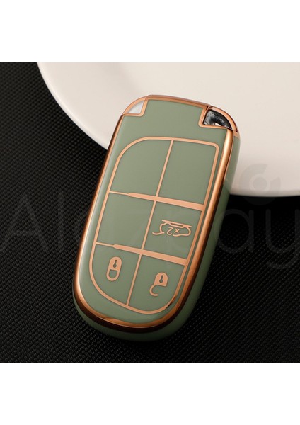 Fiat Egea 500X Jeep Grand Cherokee Wrangler Renegade Compass Chrysler R300C Gold Kenar Tpu Anahtar Kılıfı (1ADET)
