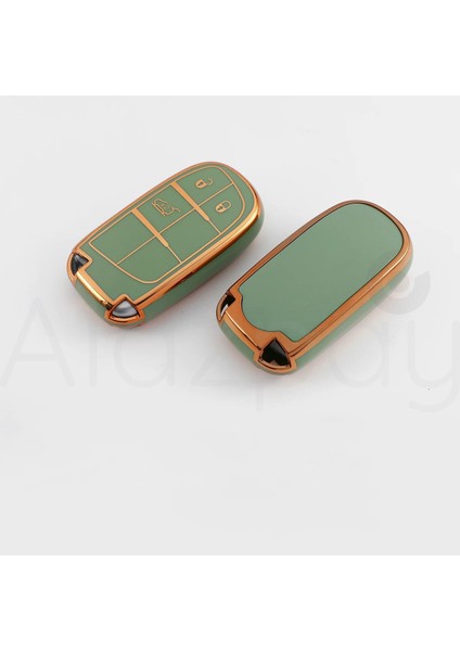 Fiat Egea 500X Jeep Grand Cherokee Wrangler Renegade Compass Chrysler R300C Gold Kenar Tpu Anahtar Kılıfı (1ADET) modelleri