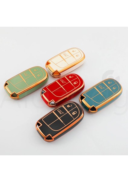 Fiat Egea 500X Jeep Grand Cherokee Wrangler Renegade Compass Chrysler R300C Gold Kenar Tpu Anahtar Kılıfı (1ADET) indirimleri