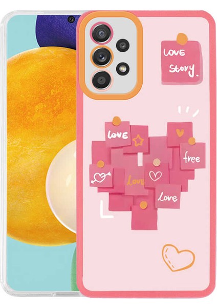 Galaxy A52 Kılıf Ata M-Fit Desenli Kapak-Love Story No2