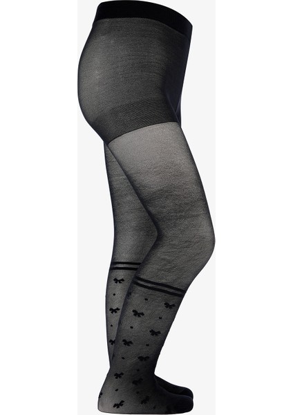 Pretty Bowtie Stripe Siyah Külotlu Çorap modelleri