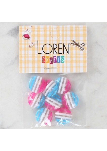 Loren Crafts 8'li Desenli Düğme - 1093